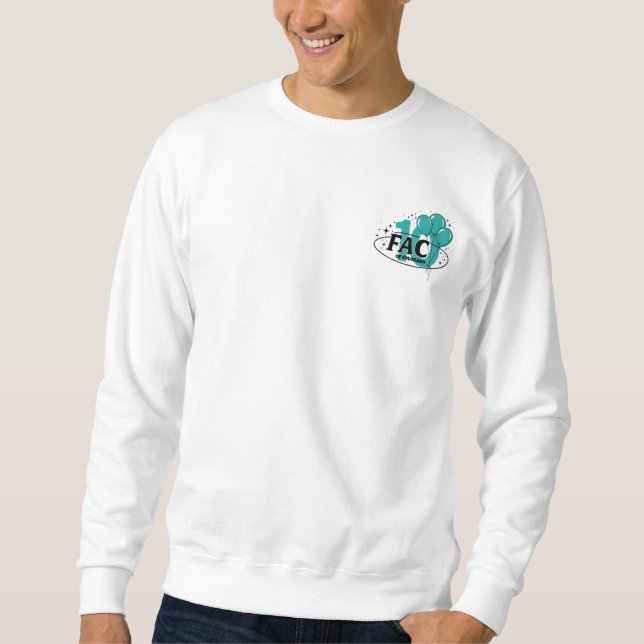 FAC 10 year - white sweatshirt (Front)