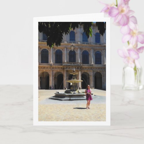 Facade And Fountain Palazzo Barberini Rome Card