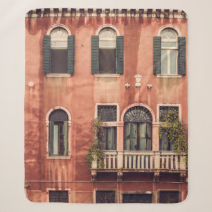 Facade of a typical old house in Venice, Italy, Sherpa Blanket