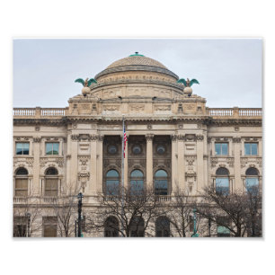 facade of landmark milwaukee public library  photo print
