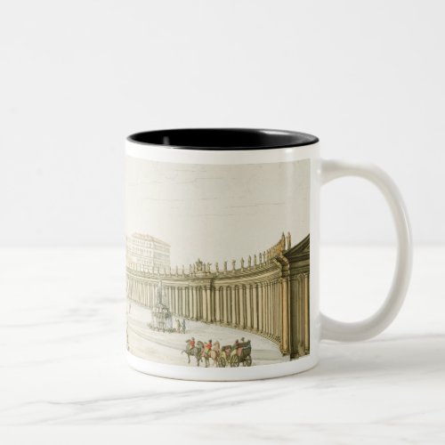 Facade of St Peters in Rome with the Piazza in f Two_Tone Coffee Mug