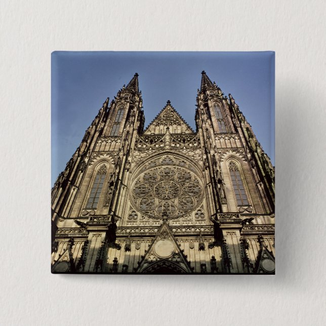 Facade of the Cathedral of St. Vitus Pinback Button (Front)
