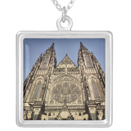 Facade of the Cathedral of St Vitus Silver Plated Necklace
