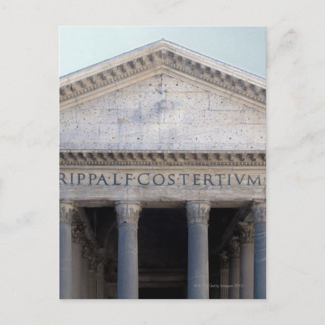 Facade of the Pantheon in Rome, Italy. Postcard (Front)