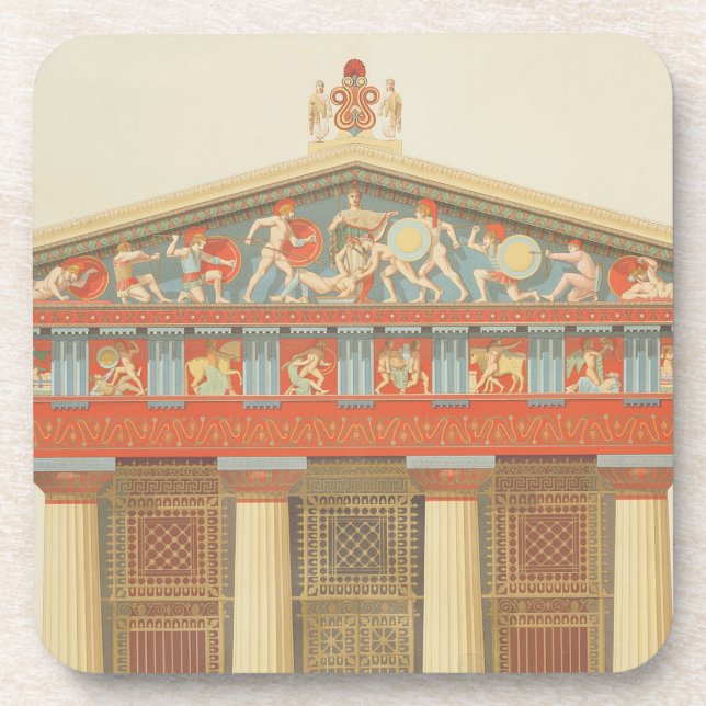 Facade of the Temple of Jupiter at Aegina (323-27 Drink Coaster (Front)