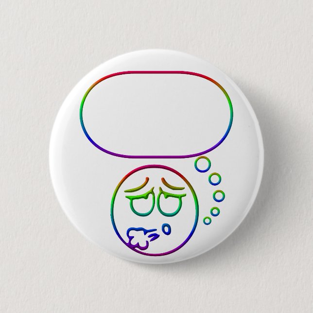 Face #10 (with speech bubble) pinback button (Front)