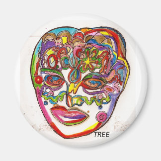 "Face 2K7" Abstract Planet Earth Face Magnet
