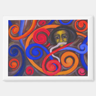 Face Among Colorful Spirals by Hassan Wahba Magnet