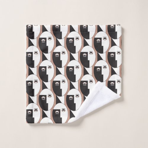Face and eyes geometric seamless pattern wash cloth