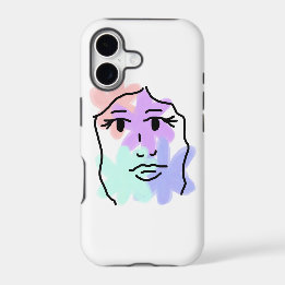 Face and flowers abstract (pale colors) iPhone 17 case