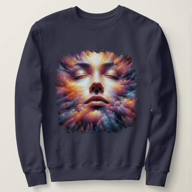 Face Blended with Colorful Clouds Sweatshirt (Design Front)