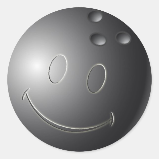 FACE BOWLING BALL CLASSIC ROUND STICKER (Front)