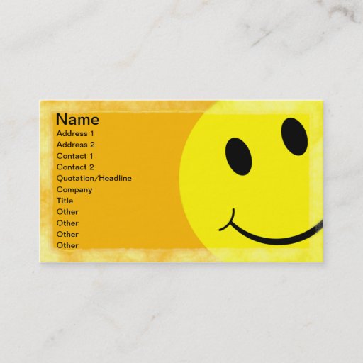 Customizable Smiley Face Business Card Template
