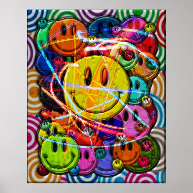 Face Buttons Abstract Design Poster (Front)