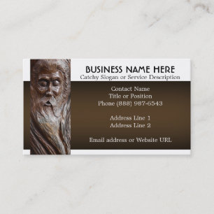 Face Carved in Wood Business Card