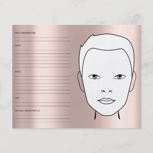 Face Chart Gender Neutral Cosmetologist Makeup Flyer