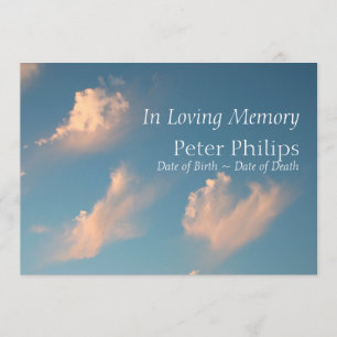 Face Cloud 1 Funeral Announcement Invitation