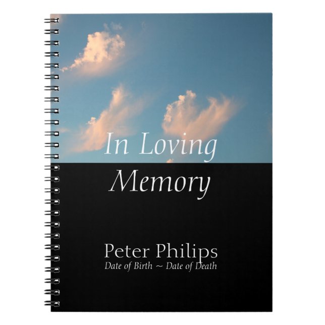 Face Cloud 1 Memorial Remembrance GuestBook Notebook (Front)