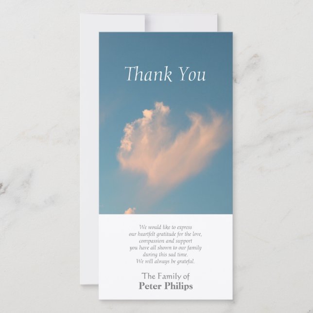 Face Cloud 3 Sympathy Thank You Photo card (Front)