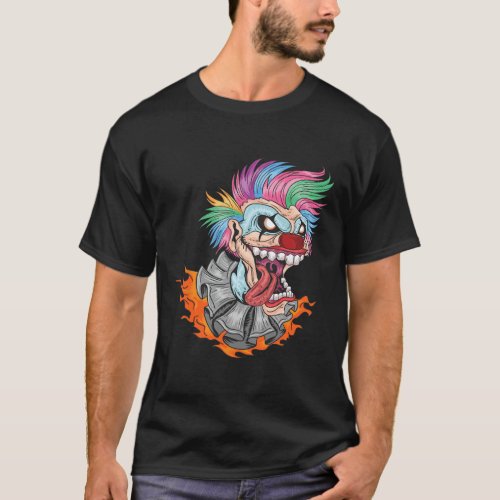 face Clown Psycho Scary Joker Jester gifts for lov T_Shirt