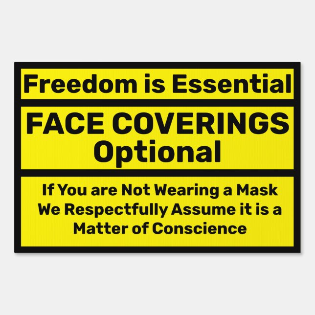 Face Coverings Optional -Medical Exempt Sign (Front)