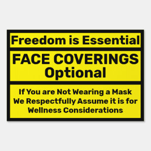 Face Coverings Optional -Medical Exempt Sign