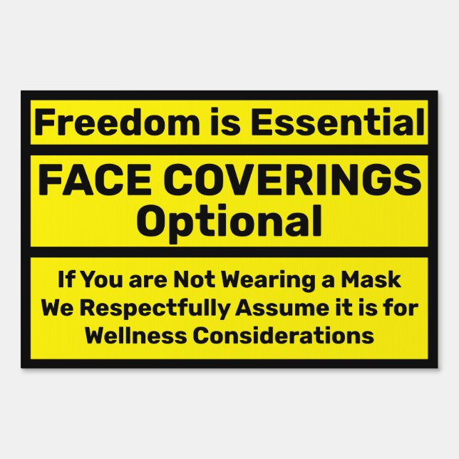 Face Coverings Optional -Medical Exempt Sign (Front)