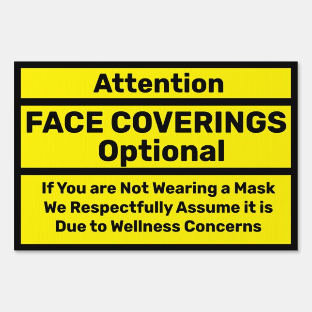 Face Coverings Required -Medical Exempt Sign (Front)