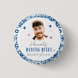 Face Dancing Queen greek disco mamma bridal shower Button