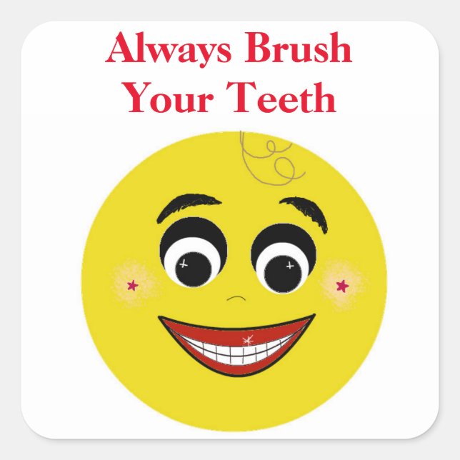 Face Dental Message Square Sticker (Front)