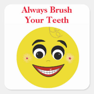 Face Dental Message Square Sticker