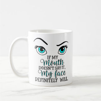 Face does all the talking coffee mug