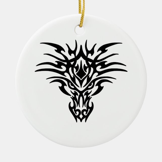 Face-Dragon-Tattoo Ceramic Ornament (Front)