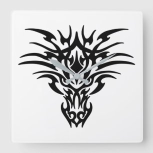 Face-Dragon Tattoo Square Wall Clock