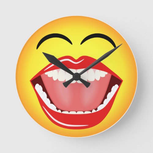 Face Emoji Humor Medium Funny Round Wall Clock