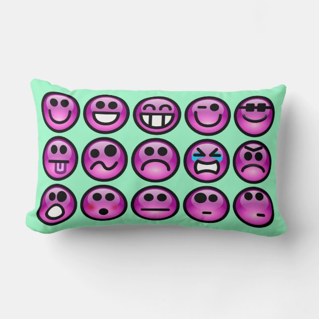 Face Emoticon Throw Pillows (Front)