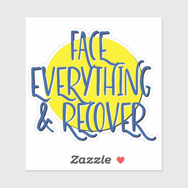 Face Everything And Recover 12 Step Slogan Sticker (Sheet)