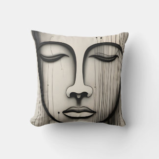 face - face throw pillow