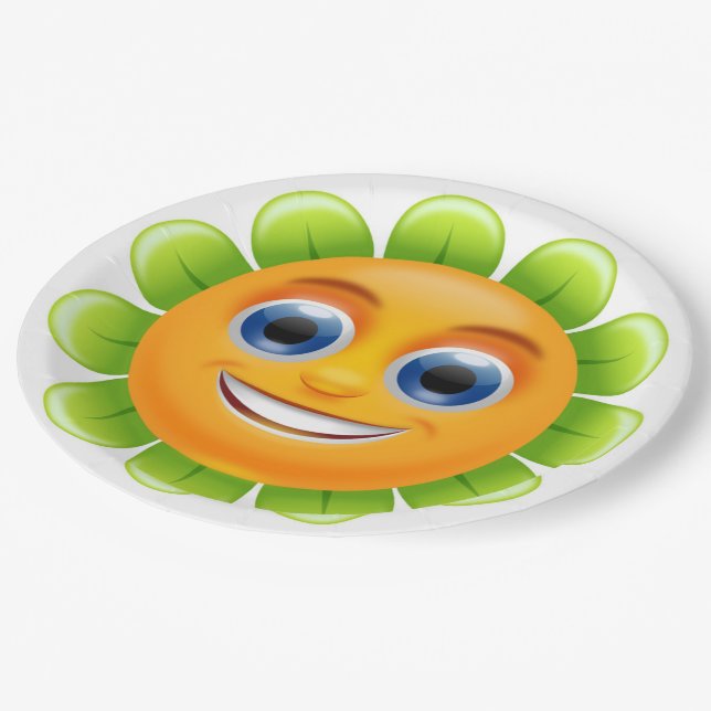 FACE FLOWER PAPER PLATES (Angled)