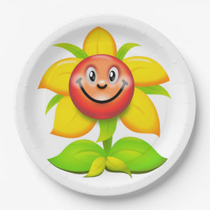 FACE FLOWER PAPER PLATES