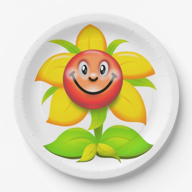 FACE FLOWER PAPER PLATES (Front)