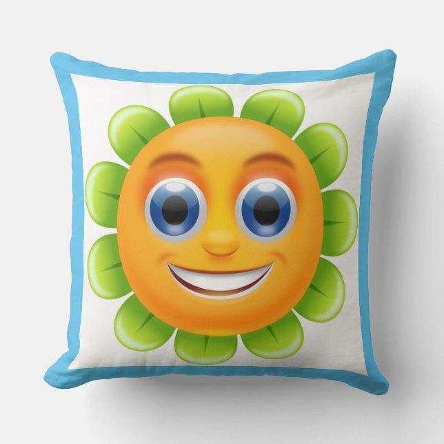 FACE FLOWER THROW PILLOW (Front)