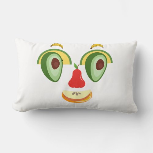 face full of natural expressions of happiness lumbar pillow