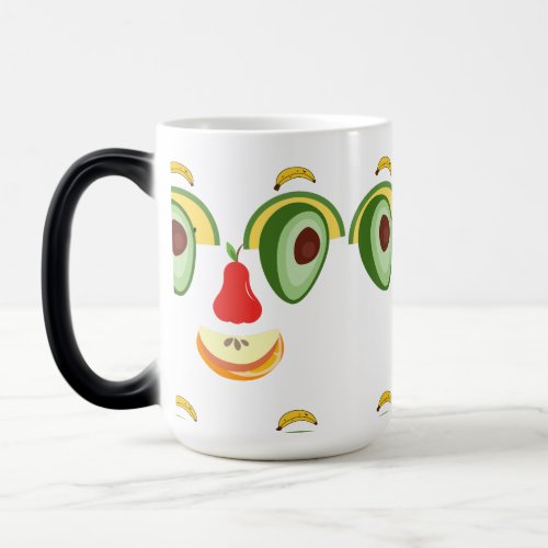 face full of natural expressions of happiness  magic mug