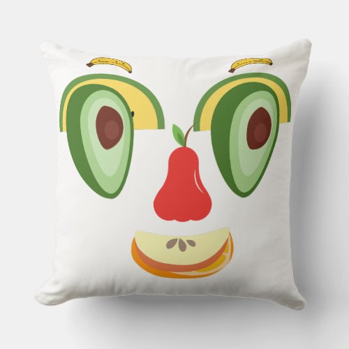 face full of natural expressions of happiness  throw pillow
