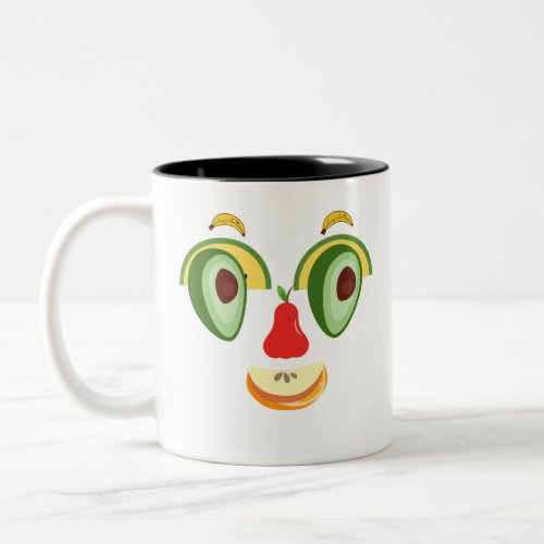 face full of natural expressions of happiness Two_Tone coffee mug