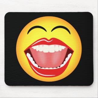 Face Fun Funny Yellow Mousepad Mousemat