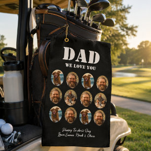 Face Funny Father's Day photo collage Golf Towel
