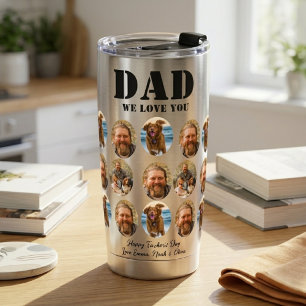 Face Funny Father's Day photo collage Insulated Tumbler