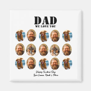 Face Funny Father's Day photo collage Magnet